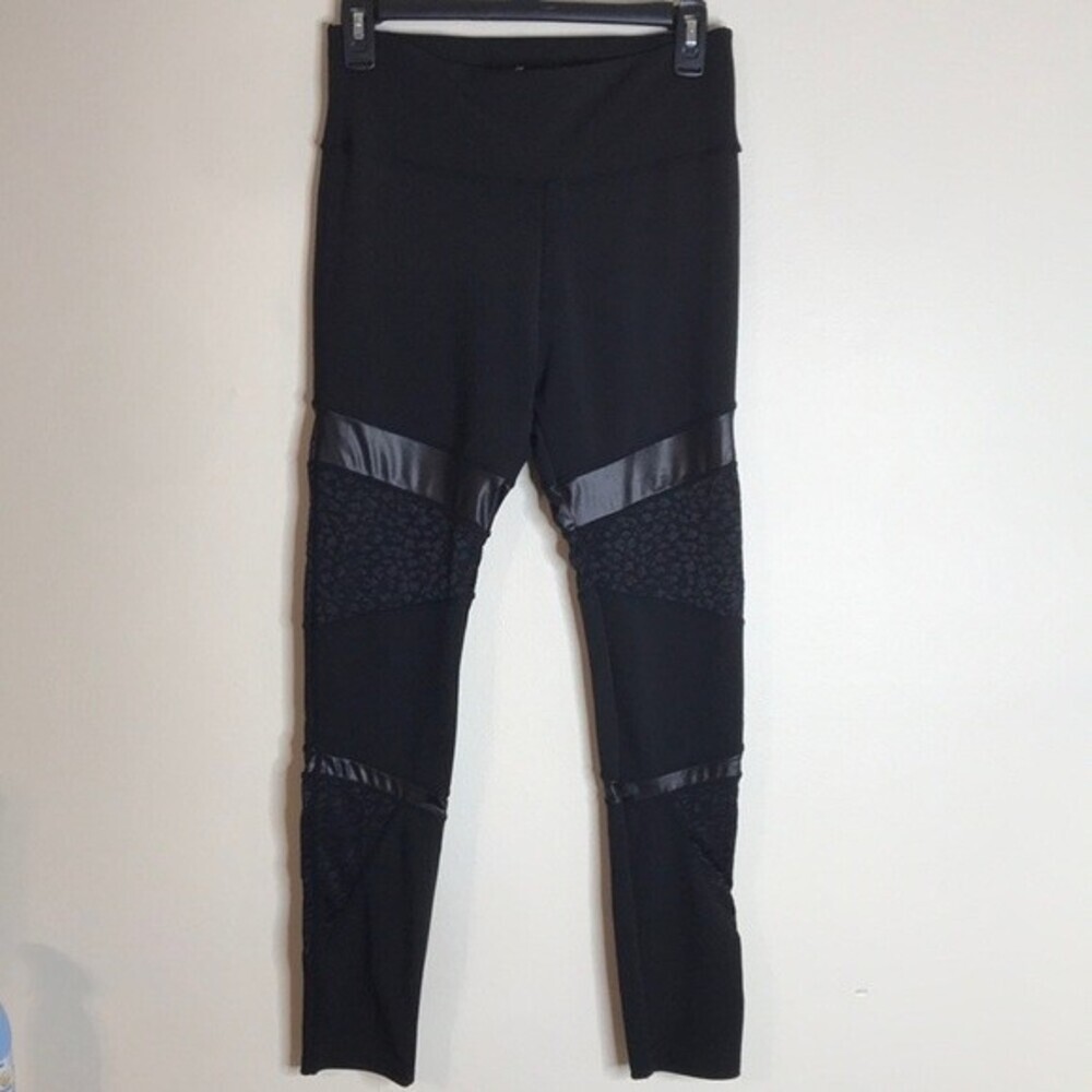 BSP Ladies black athletic workout leggings size large